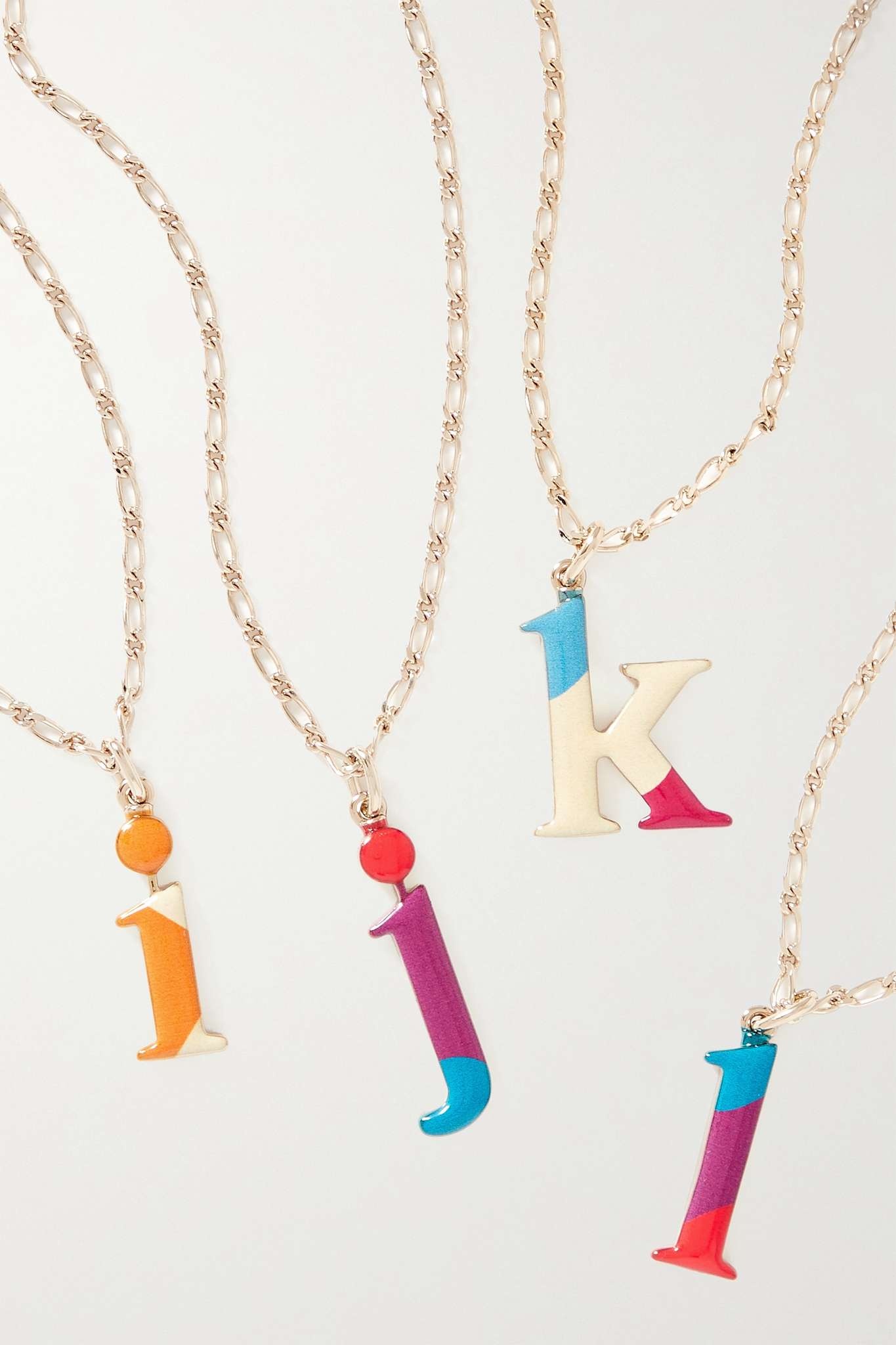 Alphabet gold-tone and enamel necklace - 5