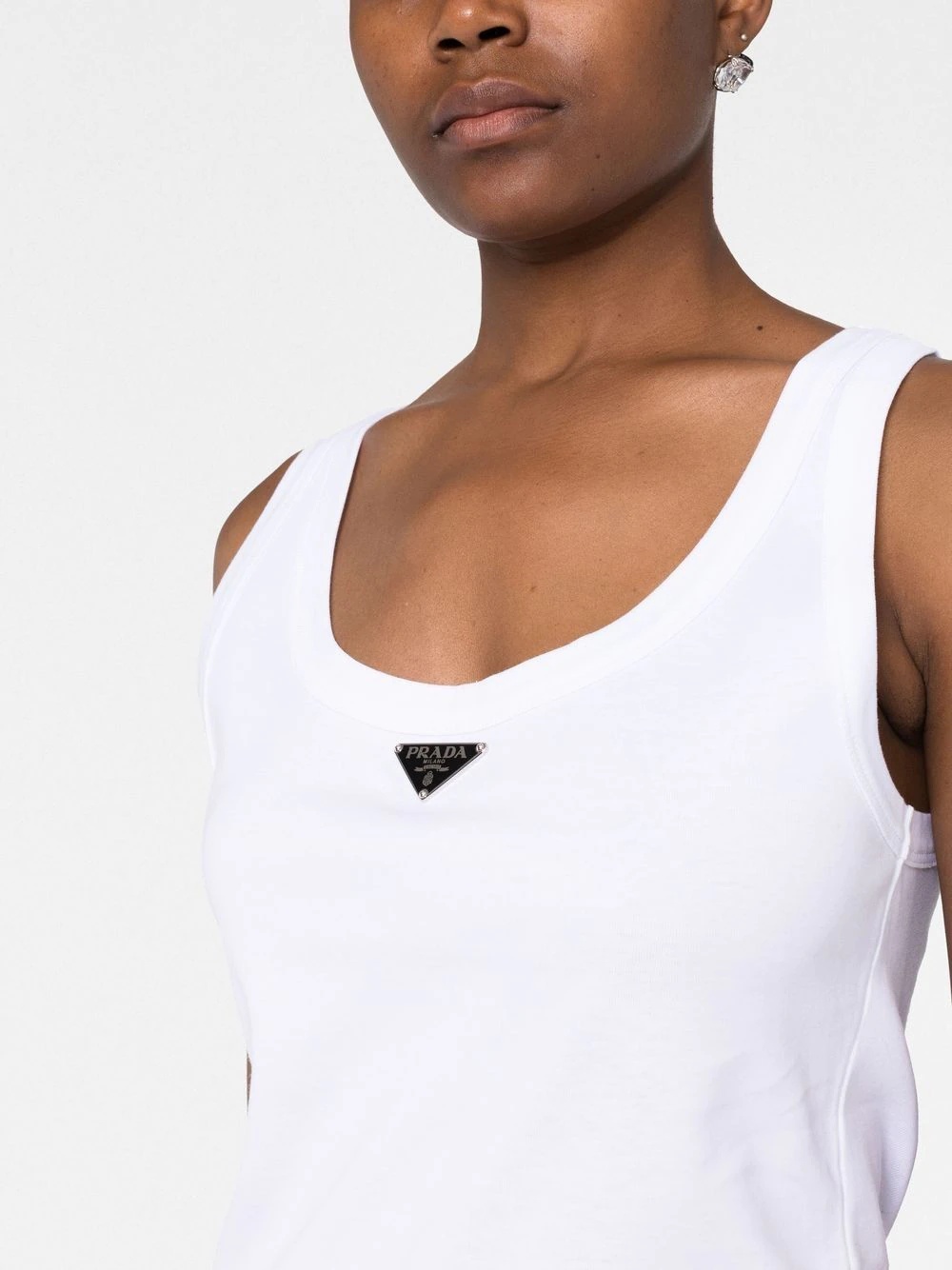 logo-plaque sleeveless vest top - 3