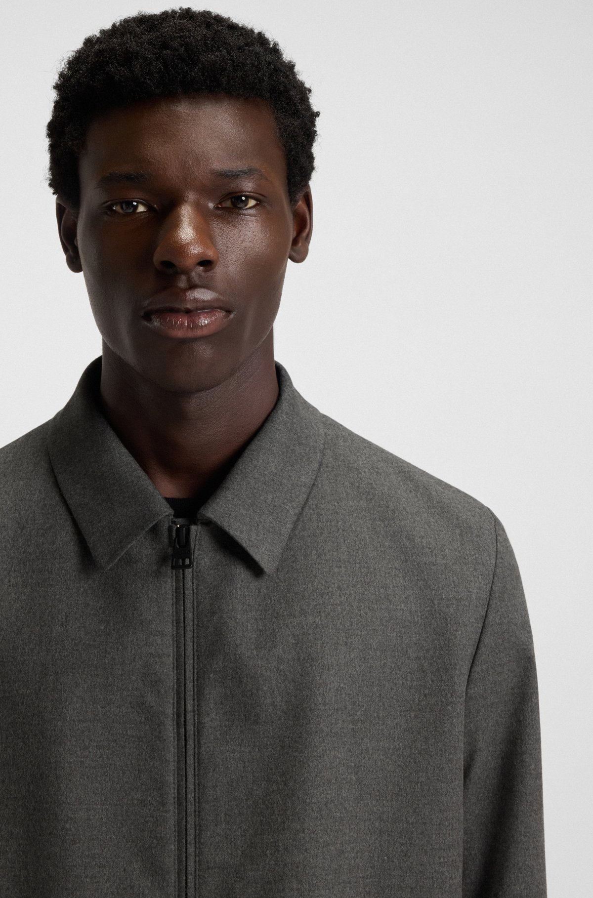 SLIM-FIT JACKET IN MELANGE STRETCH JERSEY - 5