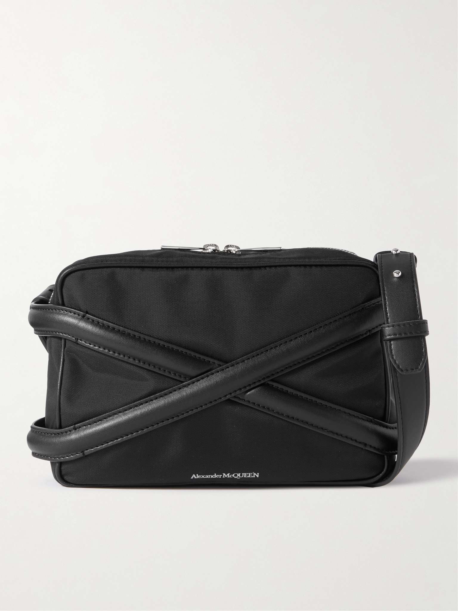 Harness Faux Leather-Trimmed Canvas Messenger Bag - 1