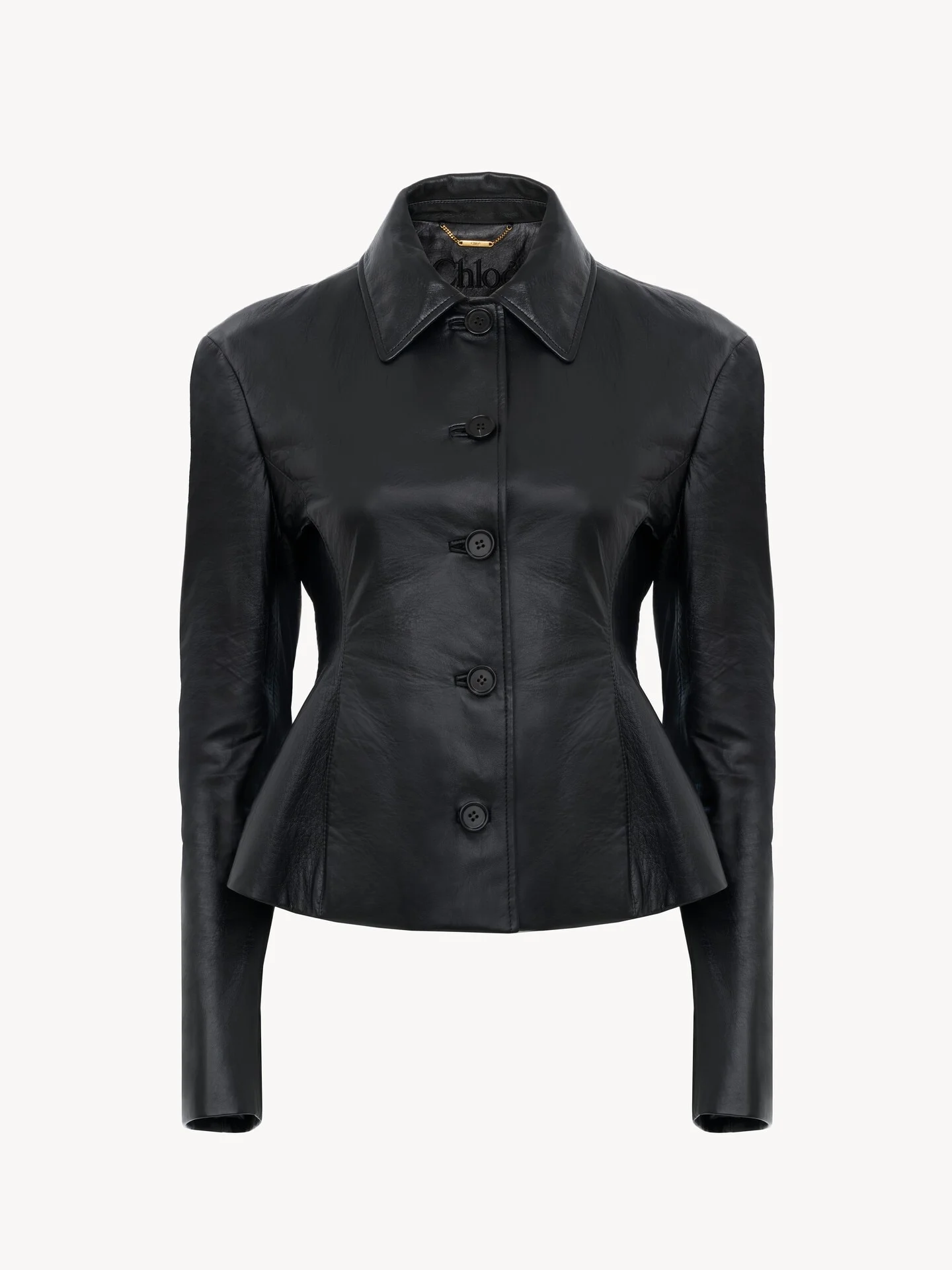 FITTED TAILORED JACKET IN LEATHER - 1