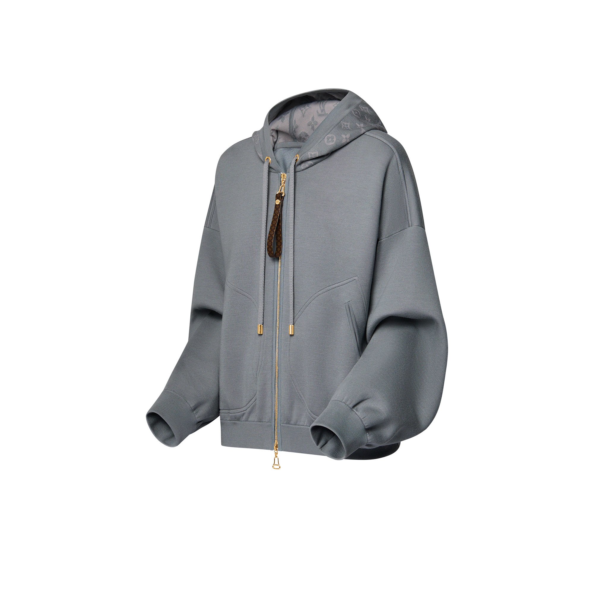 Monogram Accent Knit Hoodie - 2