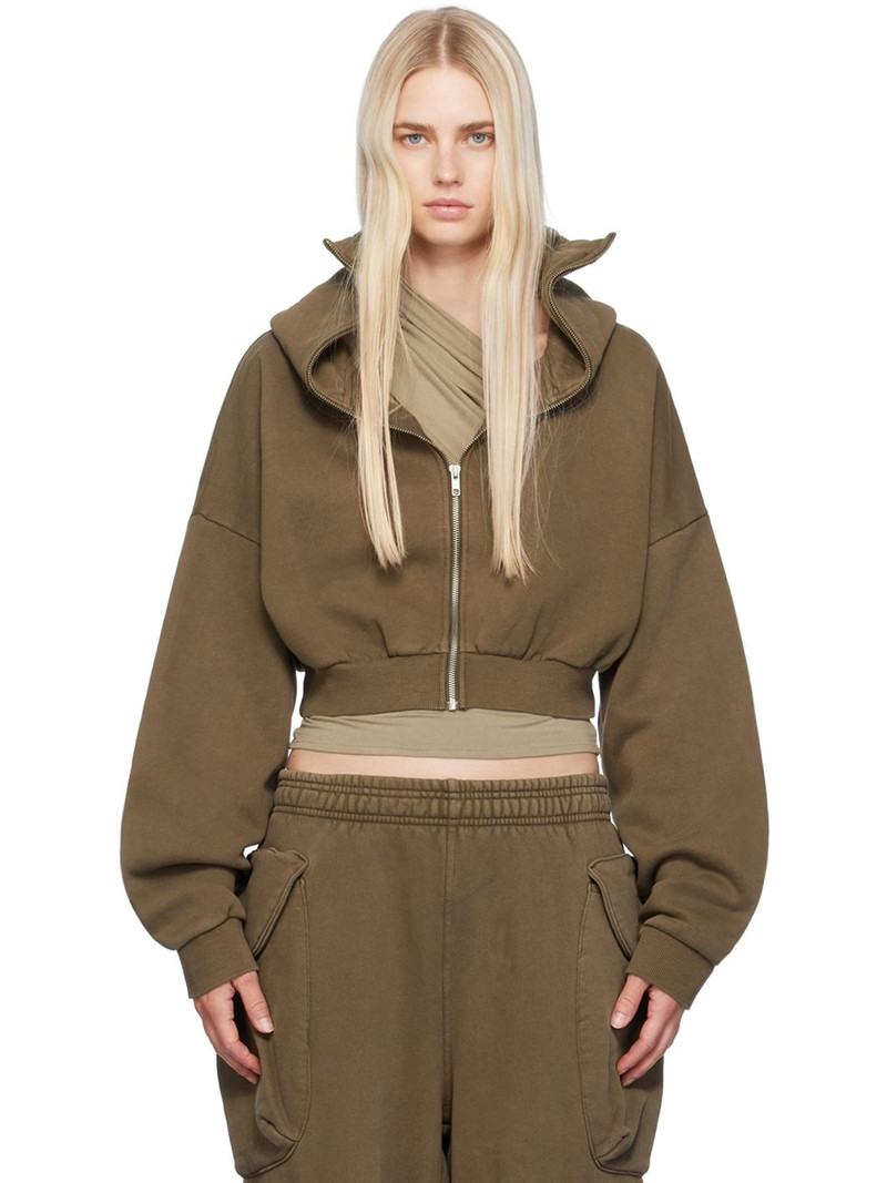 Cropped 완전한 Zip Hoodie 에 브루 넷의 사람 1