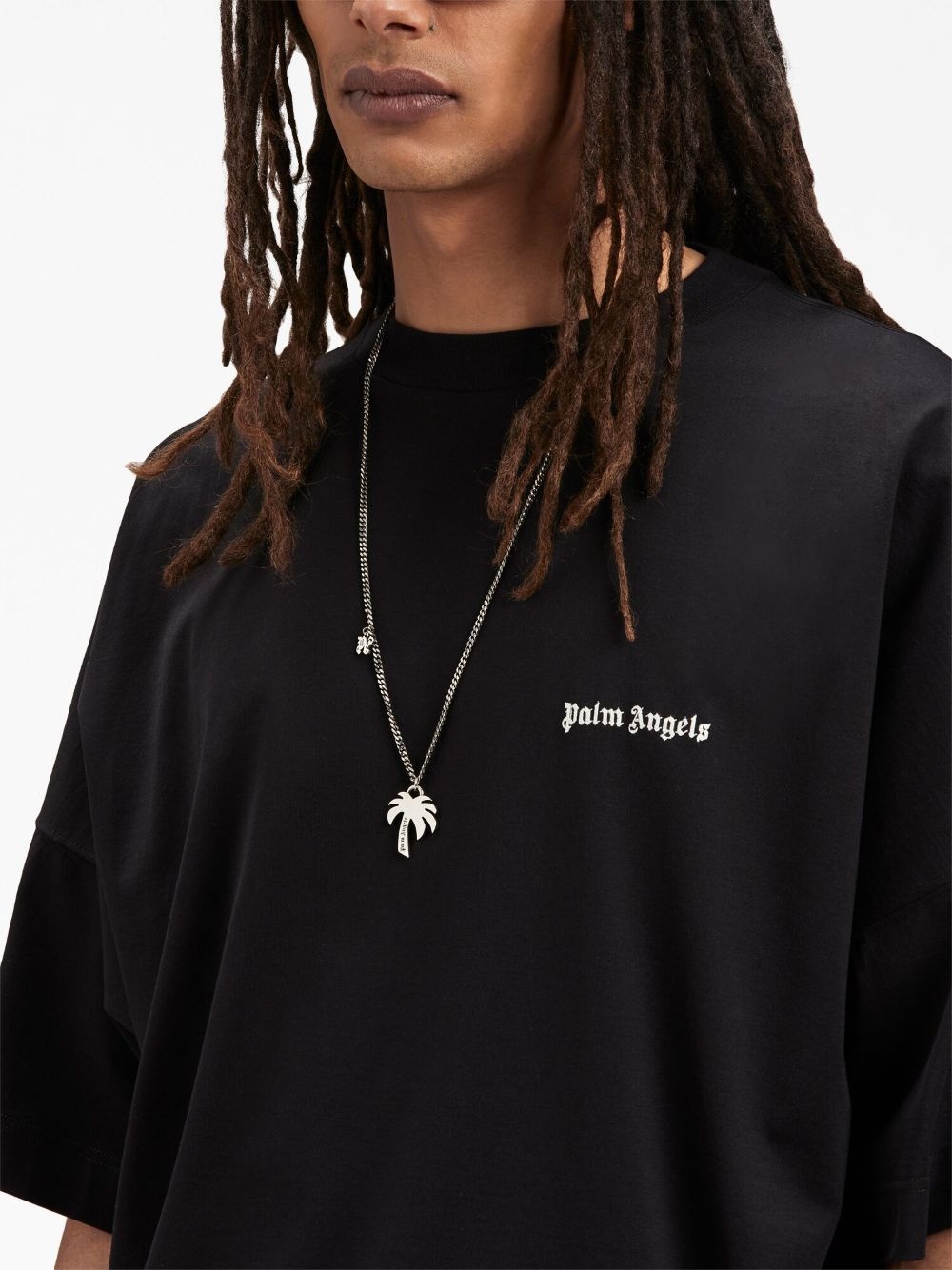 Palm Angels logo-embroidered cotton T-shirt | farfetch