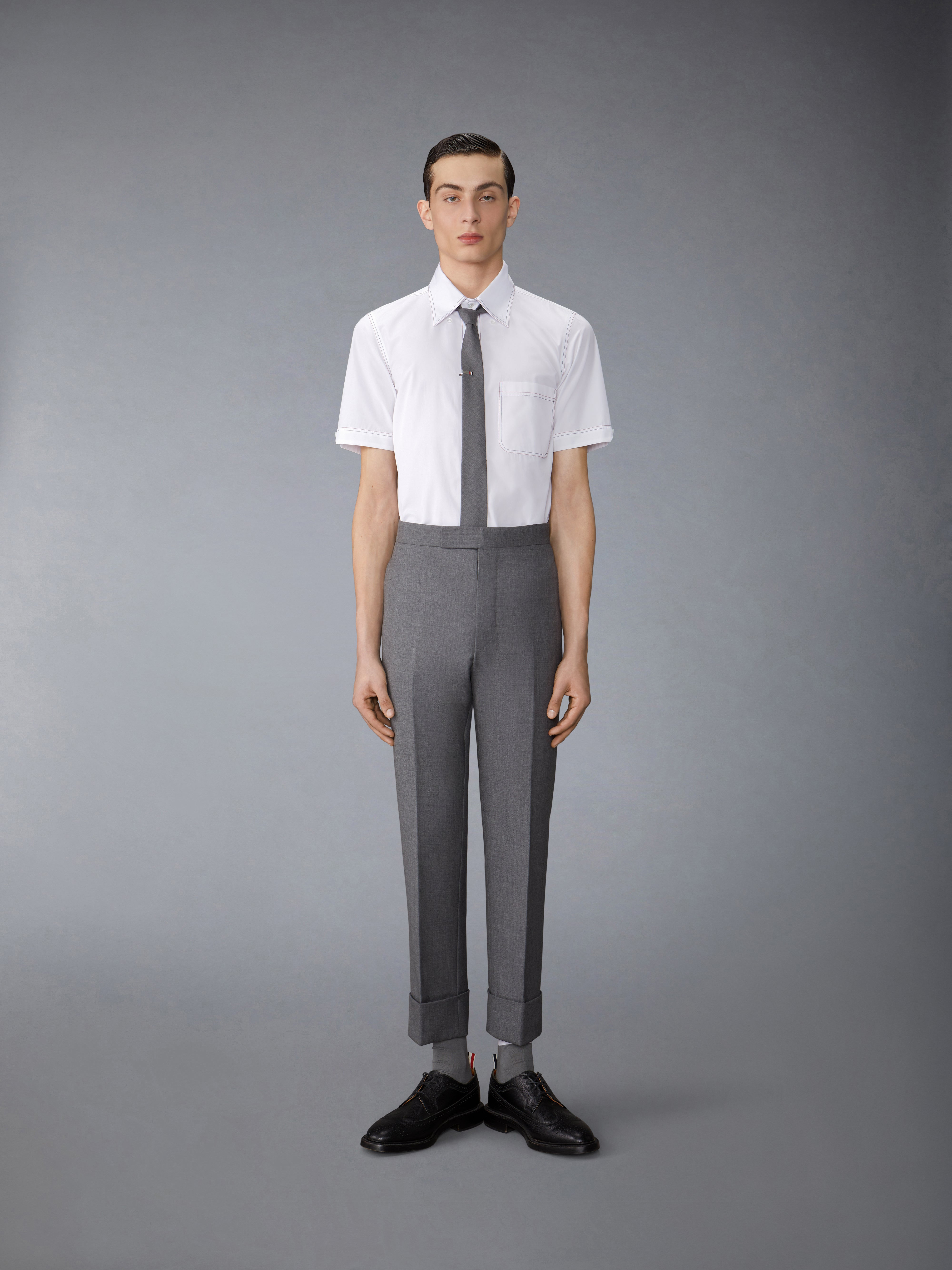 decorative-stitch cotton shirt - 5