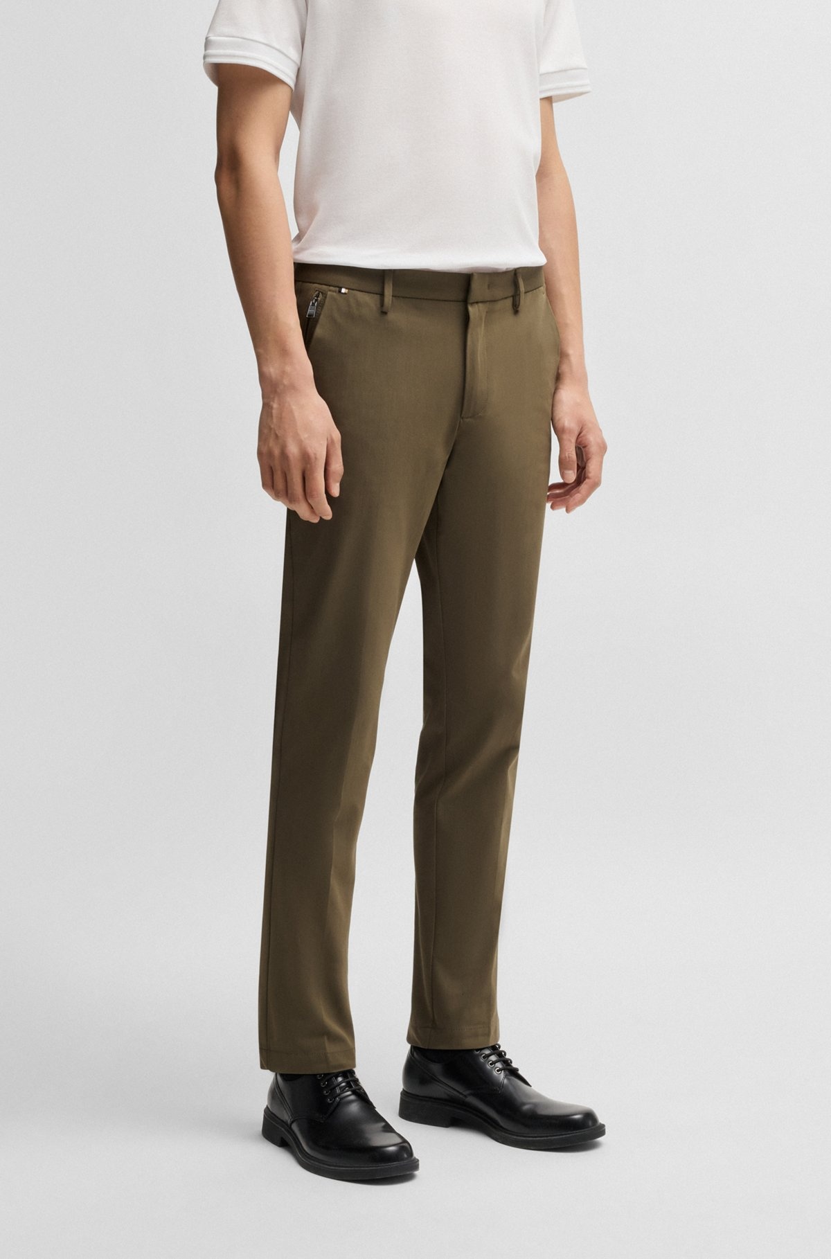 SLIM-FIT TROUSERS IN STRETCH COTTON - 2