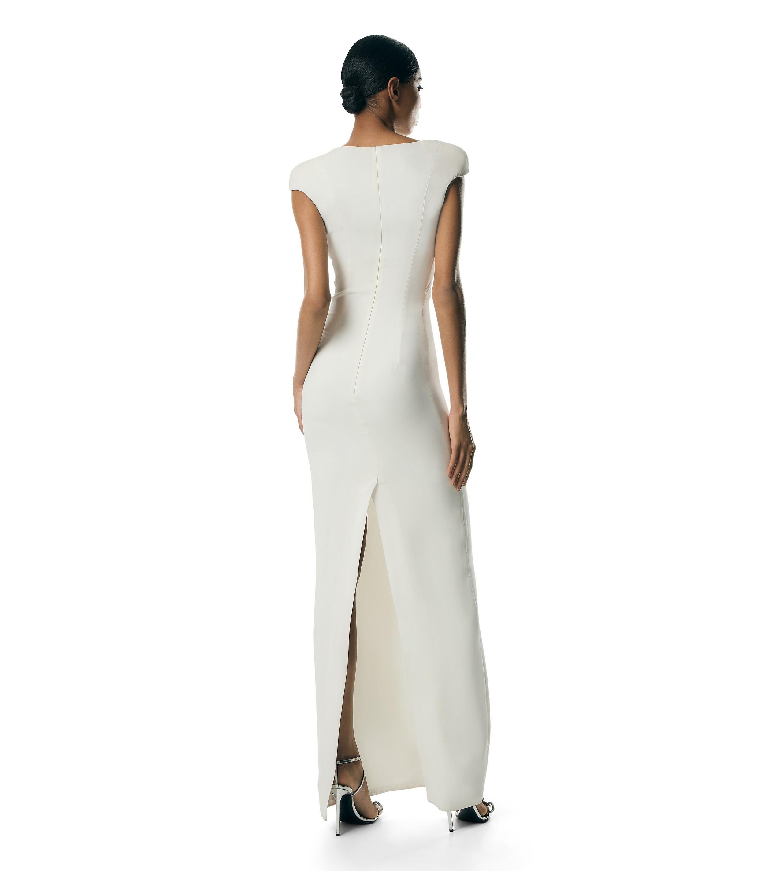 DOUBLE SILK GEORGETTE EVENING DRESS - 5