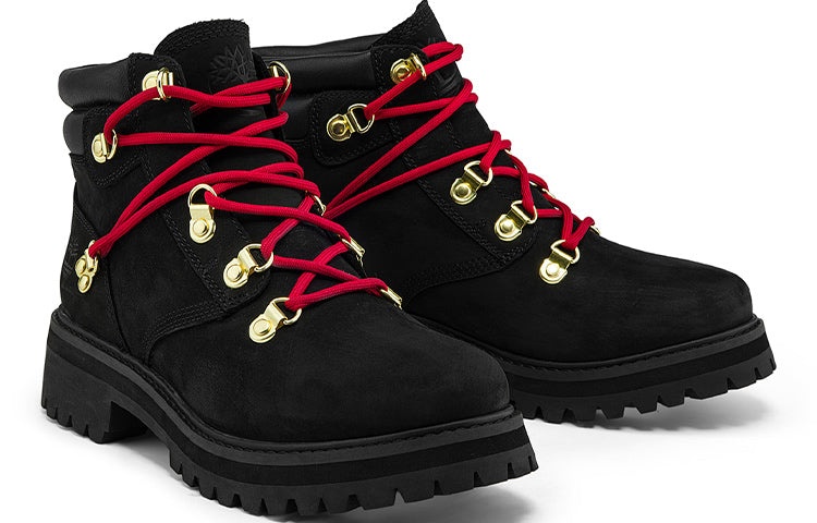(WMNS) Timberland Holiday Luxe Waterproof Boot 'Black Nubuck Red' A2JVDW - 4