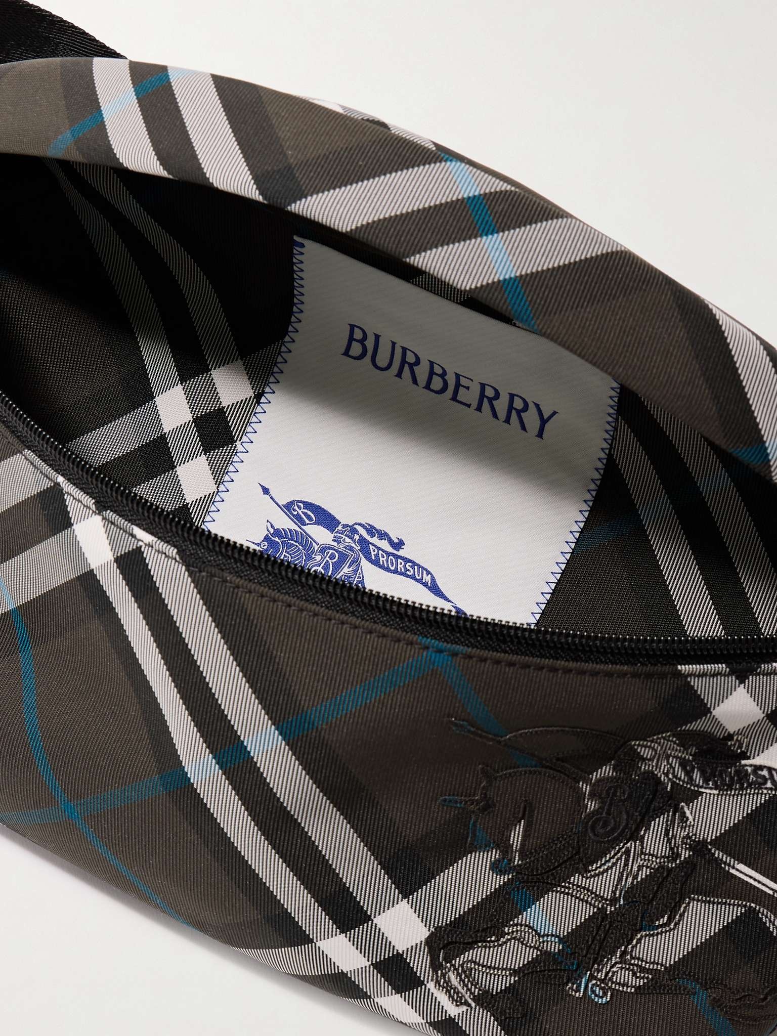 Logo-Embroidered Checked Canvas Belt Bag - 5