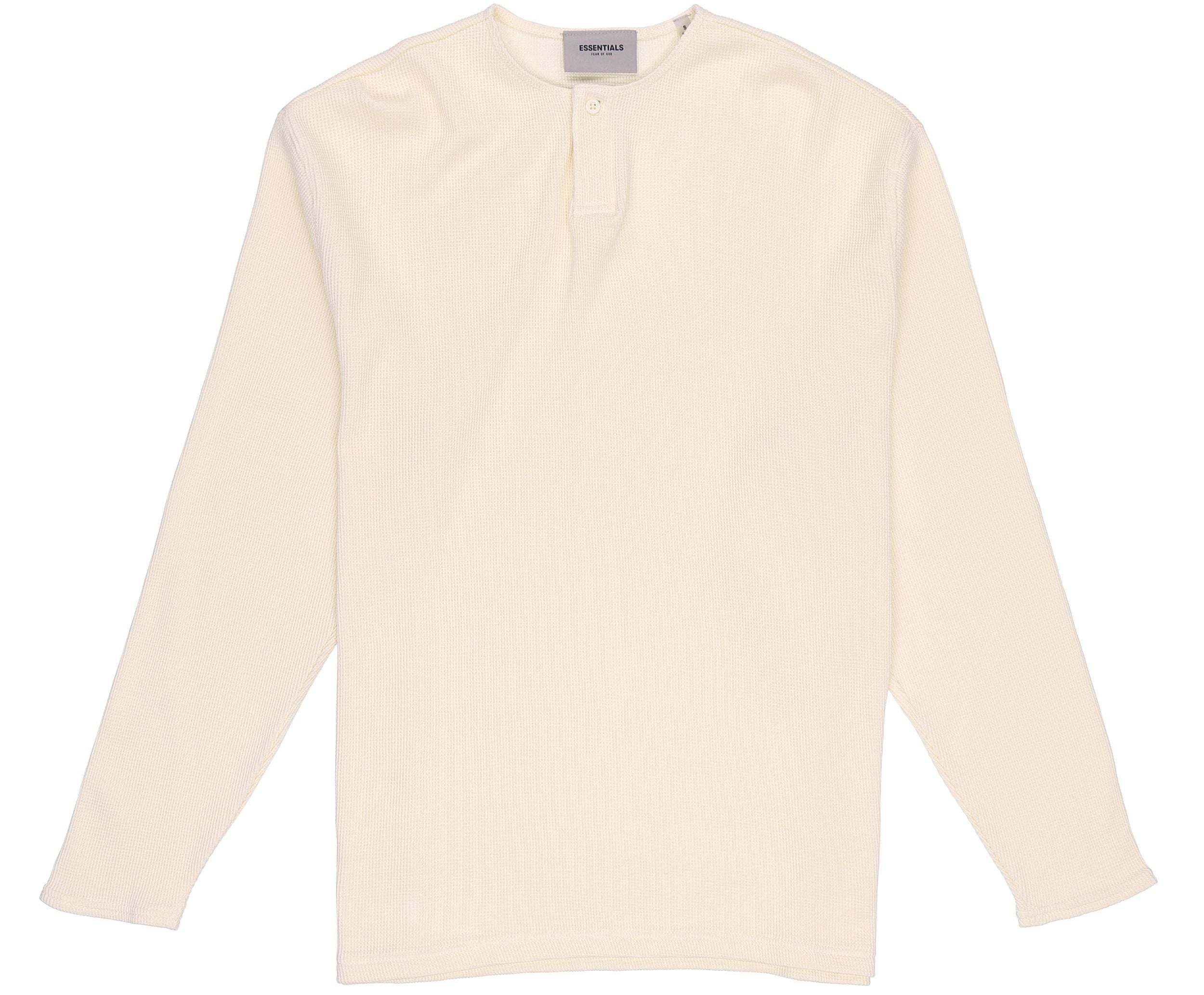 Fear of God Essentials FW20 Thermal Long Sleeve Henley Tee 'Cream' FOG-FW20-170 - 2