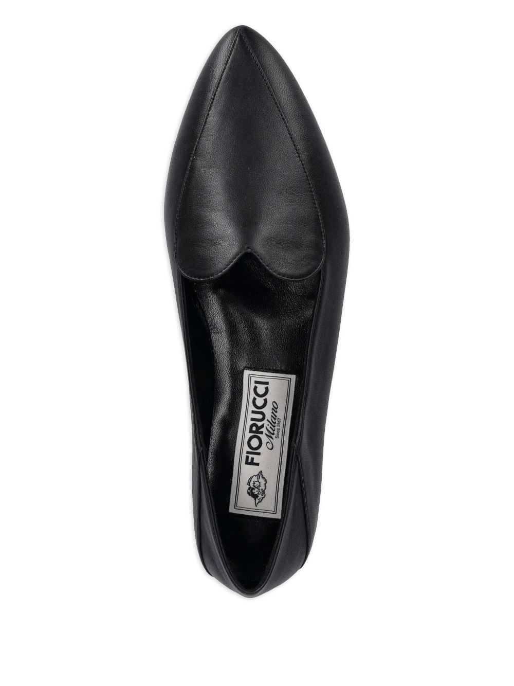 Heart pointed-toe leather loafers - 4