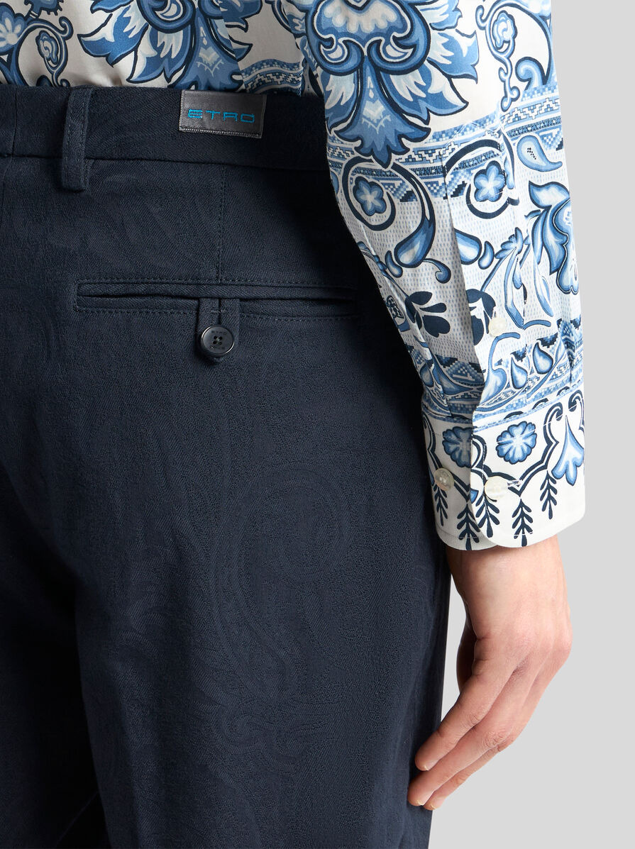 COTTON JACQUARD TROUSERS - 3