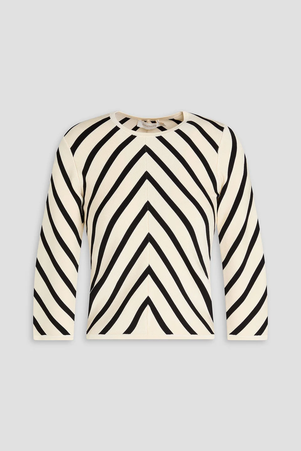 Stiped ribbed jersey top - 1