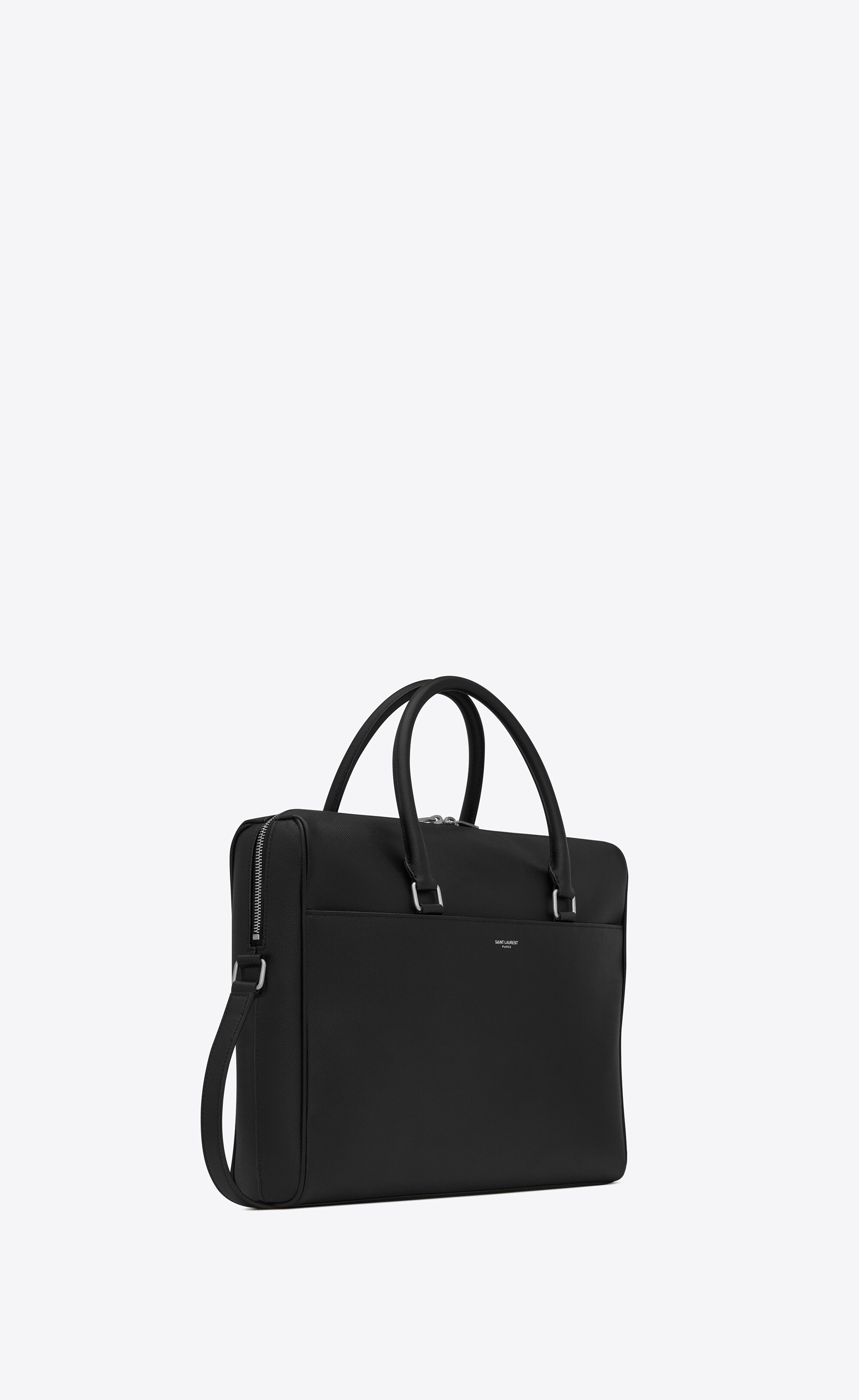 duffle briefcase in grain de poudre embossed leather - 4