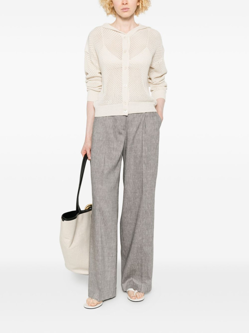 PESERICO open-knit hooded cardigan outlook