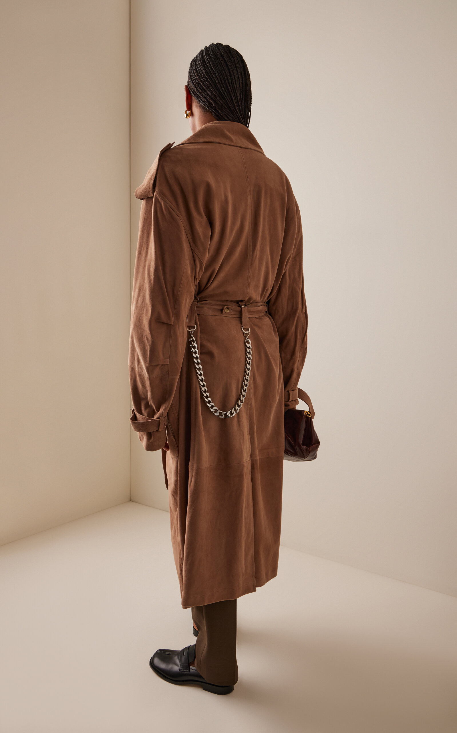 Cavo Suede Trench Coat brown - 4