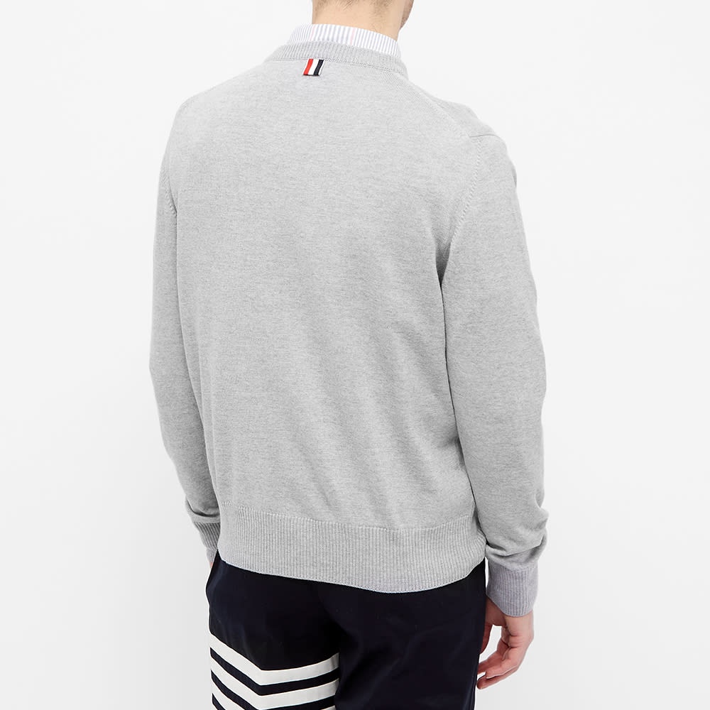 Thom Browne Jersey Stitch Tricolore Collar Crew Knit - 5