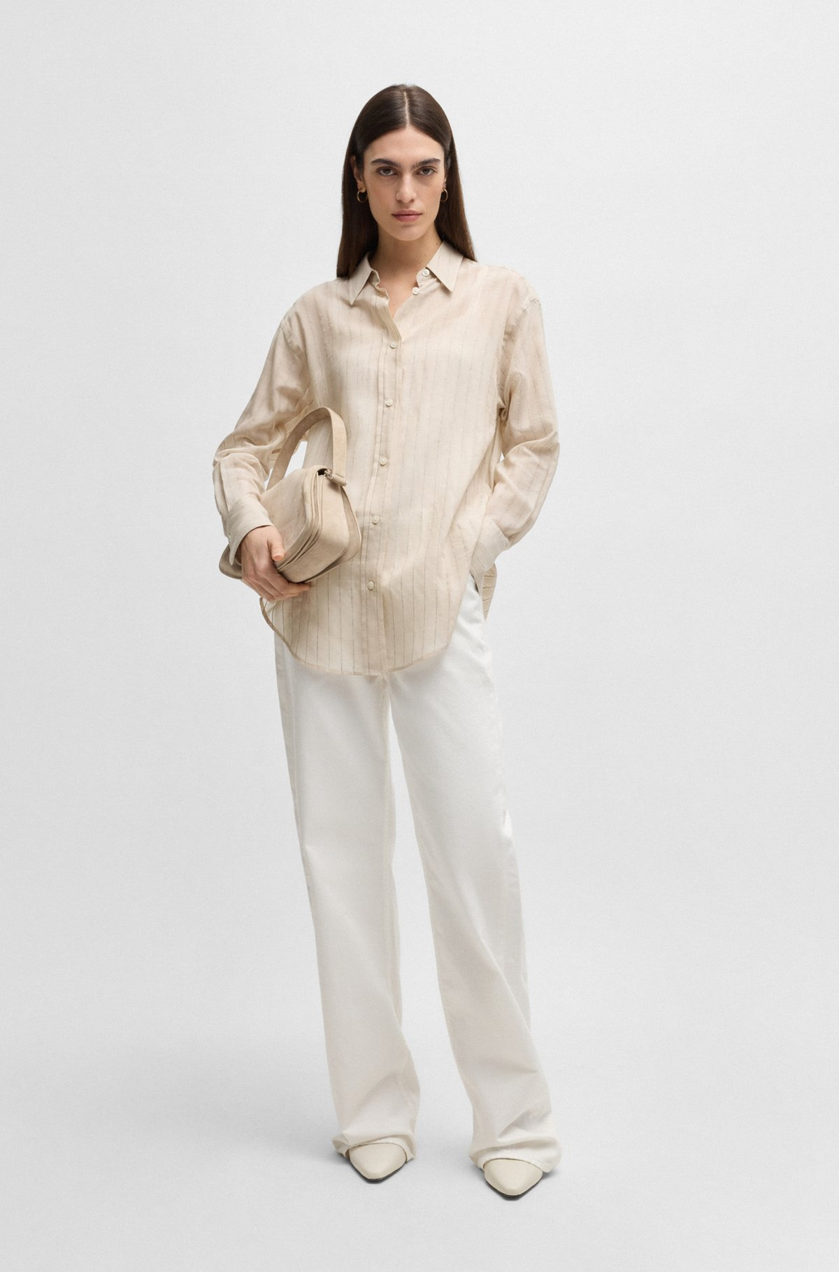 REGULAR-FIT BLOUSE IN STRIPED COTTON - 3