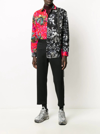 MSGM two-tone floral print shirt outlook