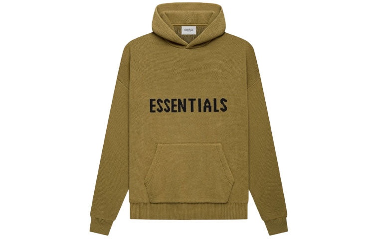 Fear of God Essentials FW21 Knit Pullover Logo Hoodie 'Amber' FOG-FW21-015 - 2