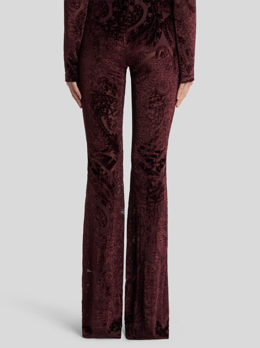 JACQUARD CHENILLE TROUSERS WITH LACE EFFECT - 5