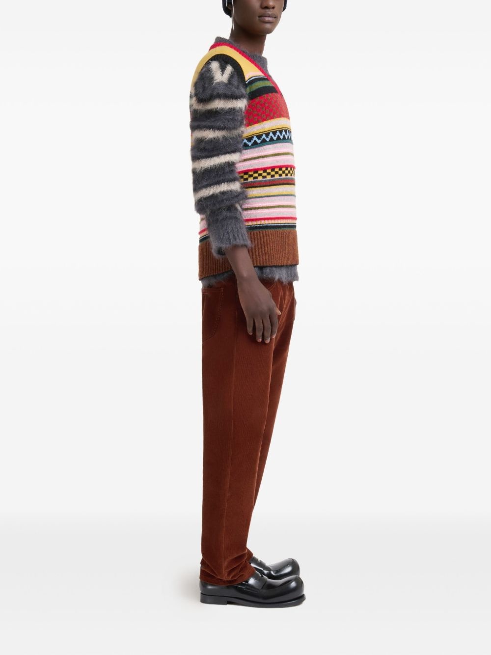 cotton straight-leg trousers - 3