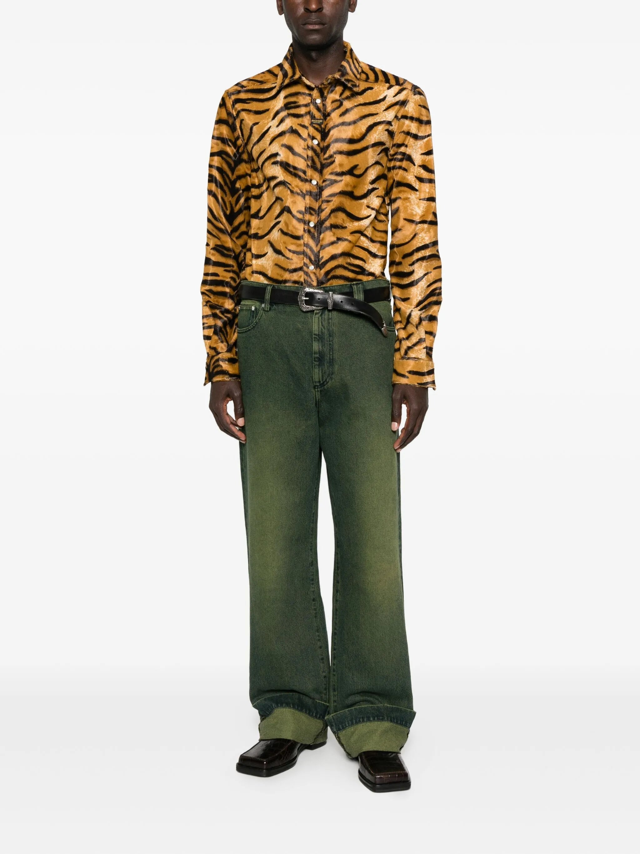 Martine Rose Tiger-print Felt Shirt - 2