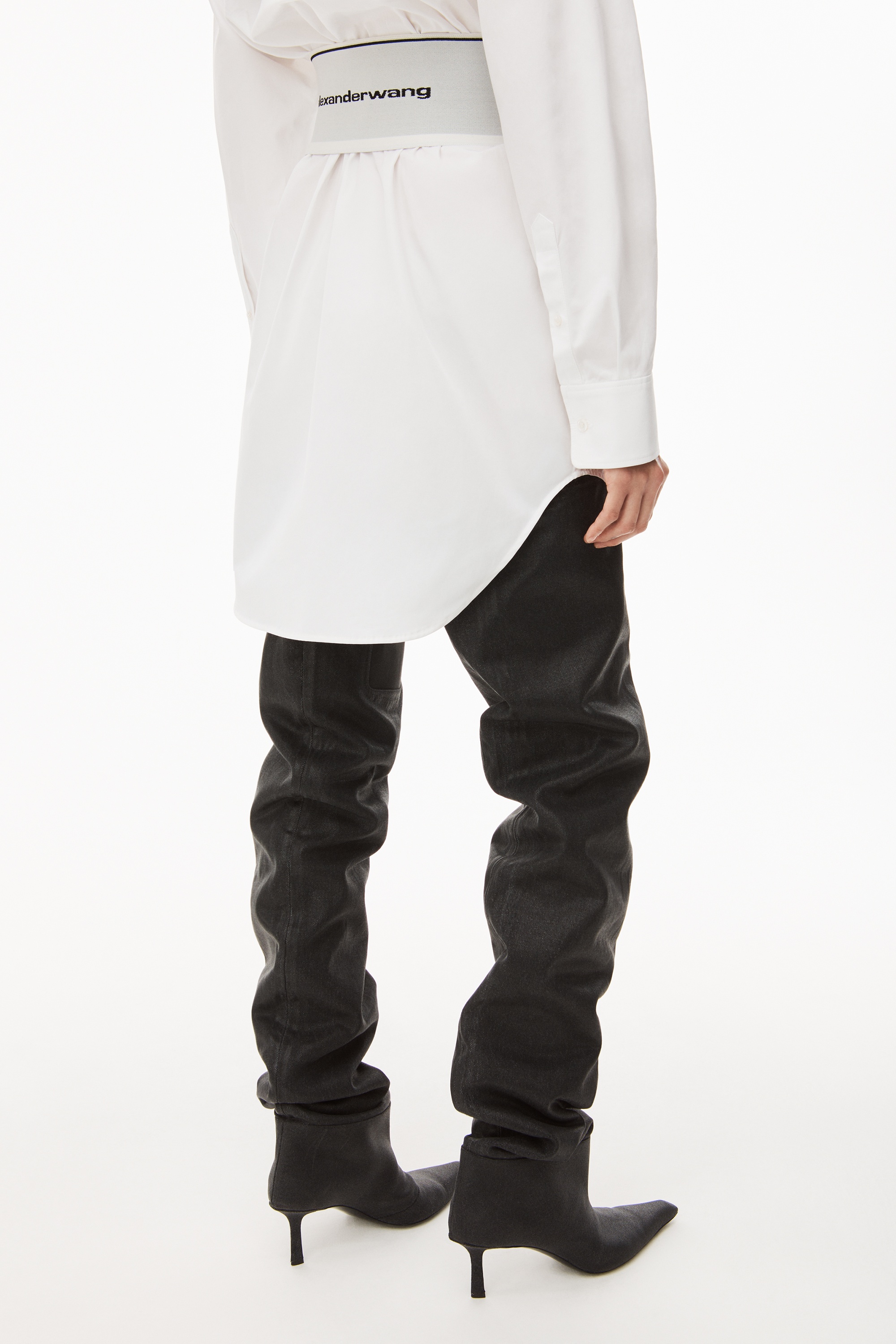 LOGO ELASTIC DRESS IN COTTON POPLIN - 6