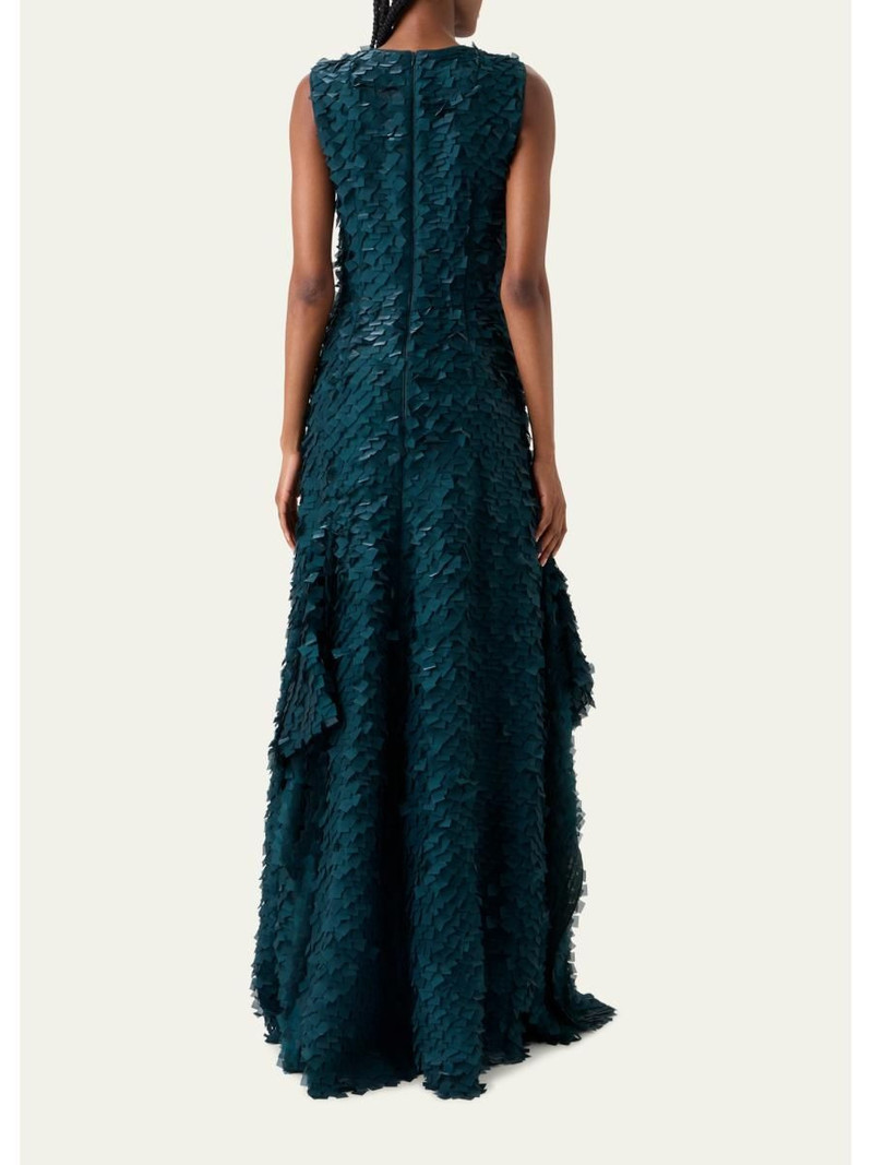 Layered Organza Tile Asymmetric A-Line Gown 3