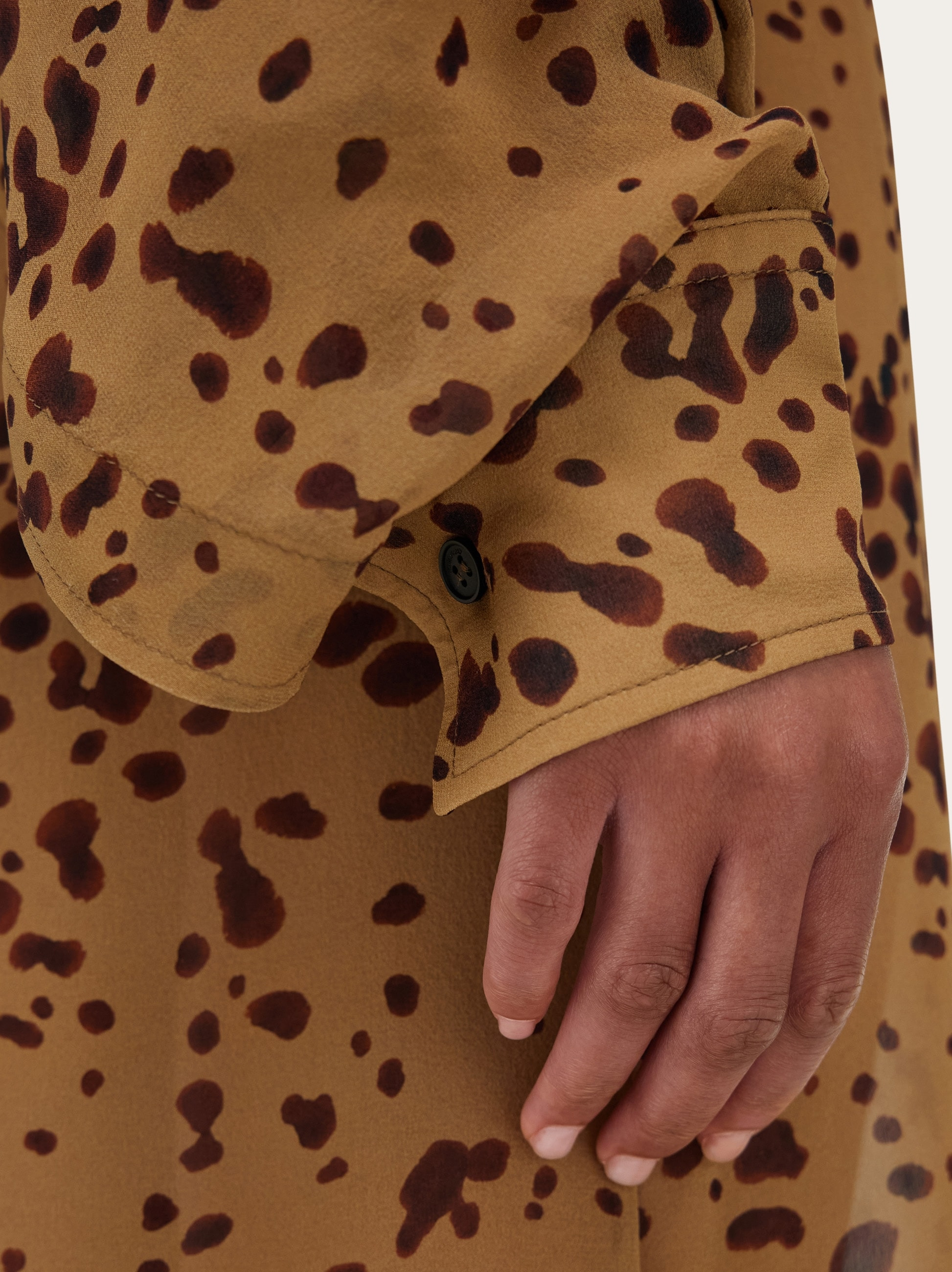 Silk dress with orchid print - 7