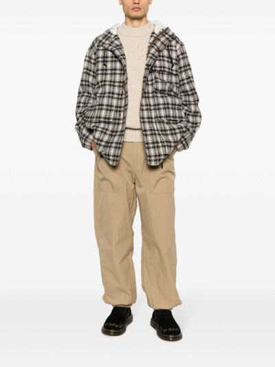 Universal Works plaid check-pattern knitted jacket outlook