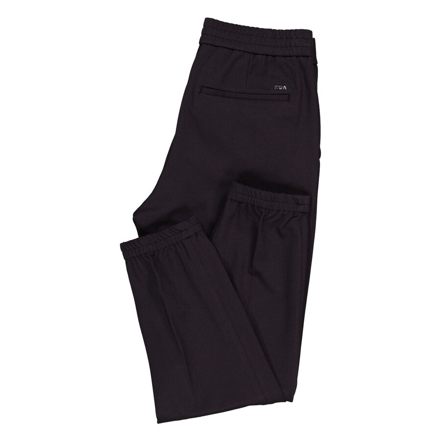Emporio Armani Navy Jersey Twill Elasticated Waist Trousers - 7