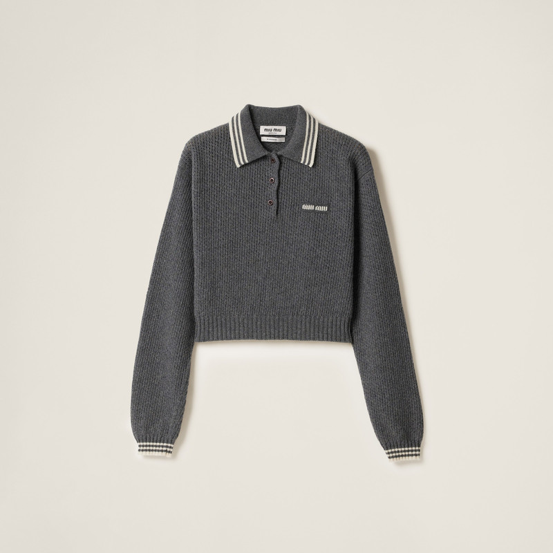 Wool and cashmere polo sweater 1