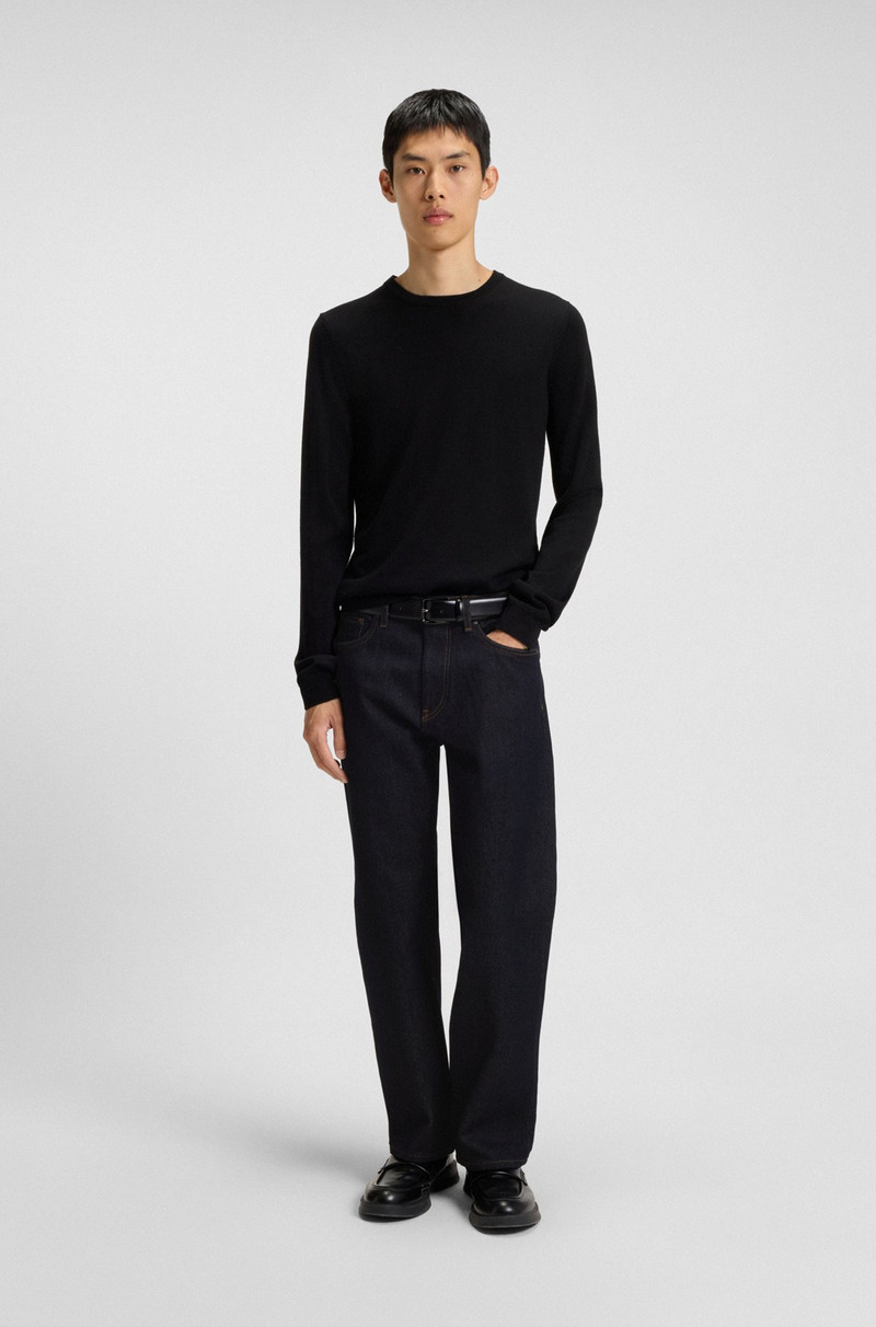 HUGO REGULAR-FIT JEANS IN FADED DARK-BLUE DENIM outlook