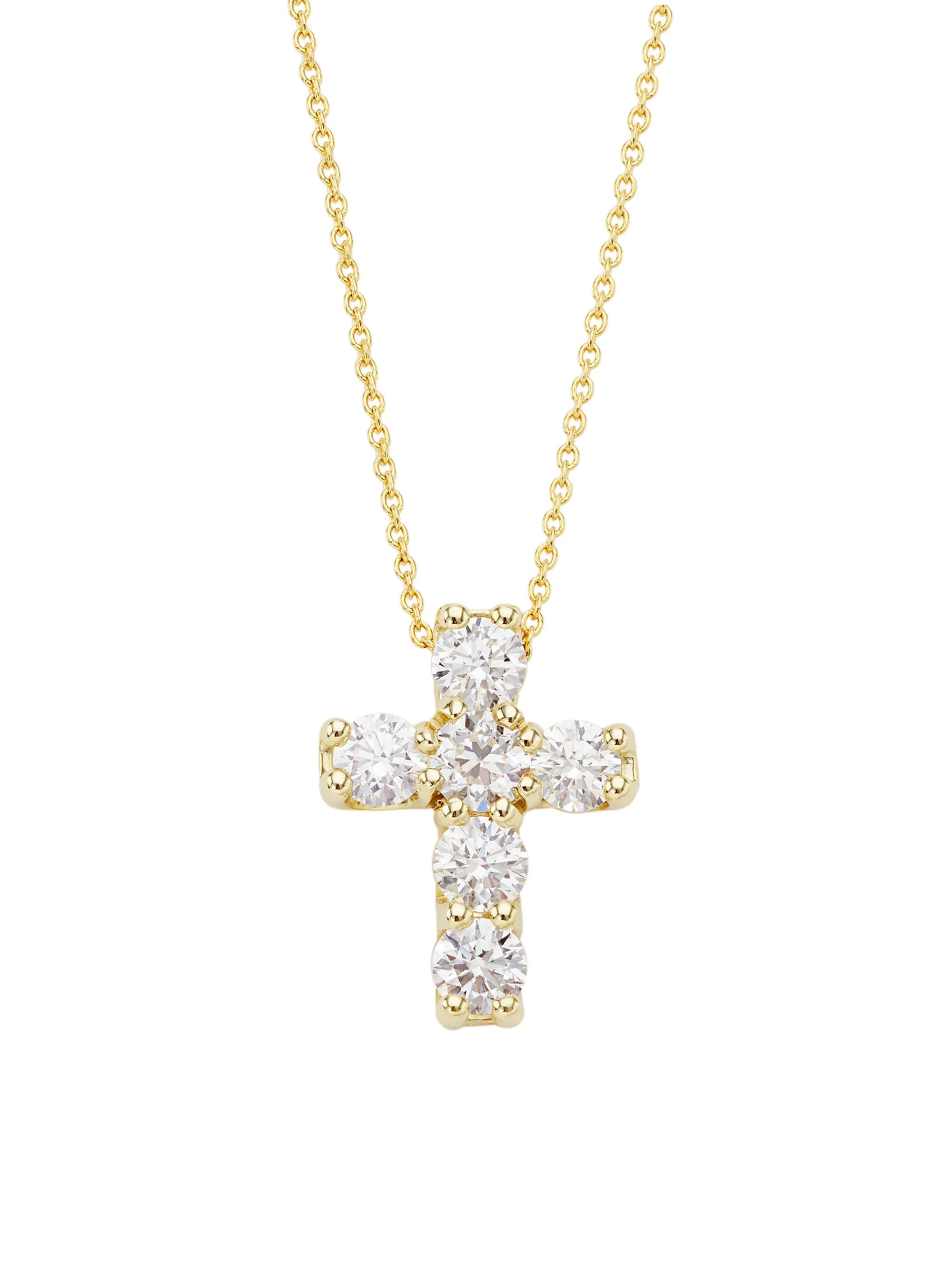 Women's Tiny Treasures 18K Yellow Gold & 1.06 TCW Diamond Cross Pendant Necklace - Gold - 1