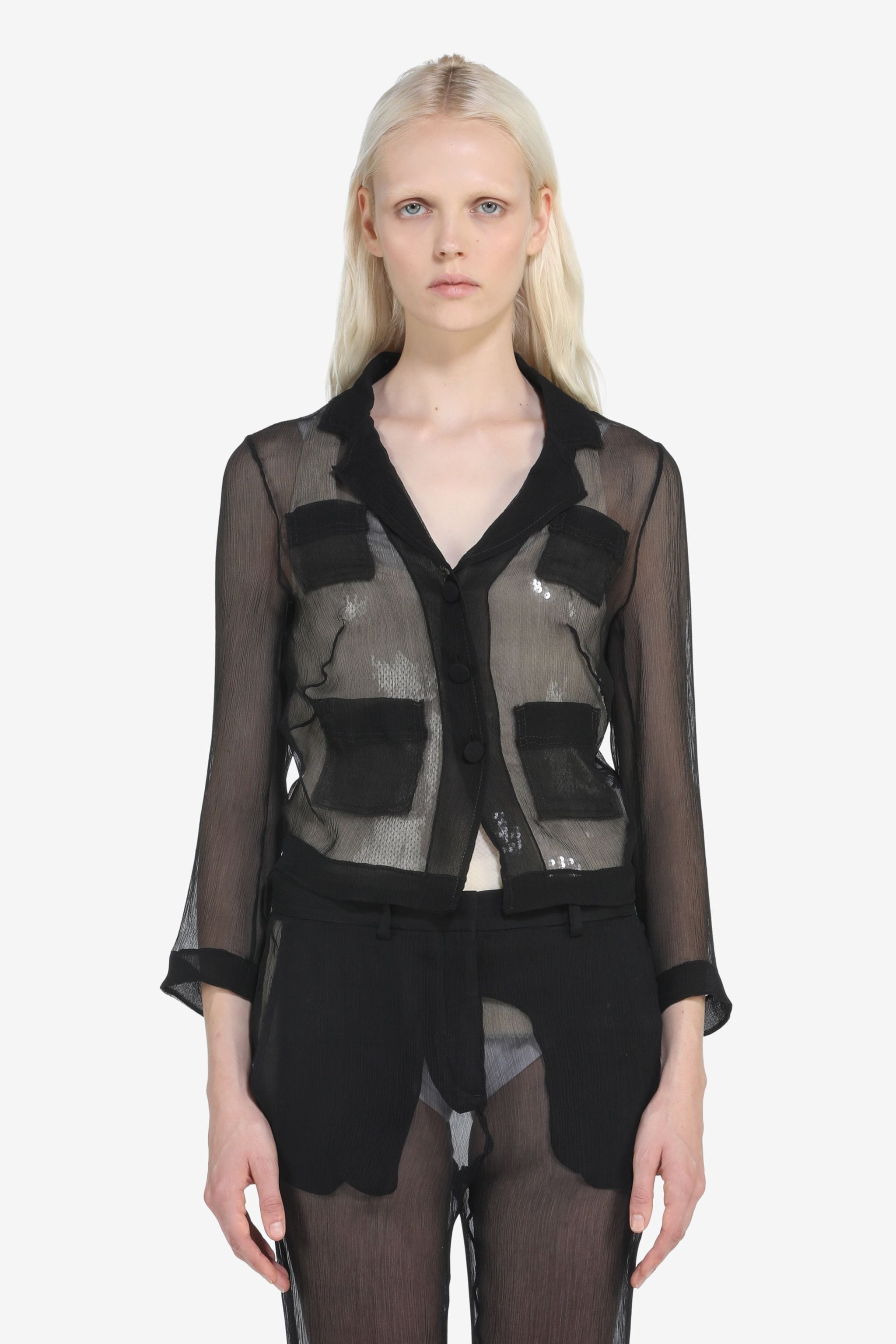 SHEER SILK BLAZER - 1