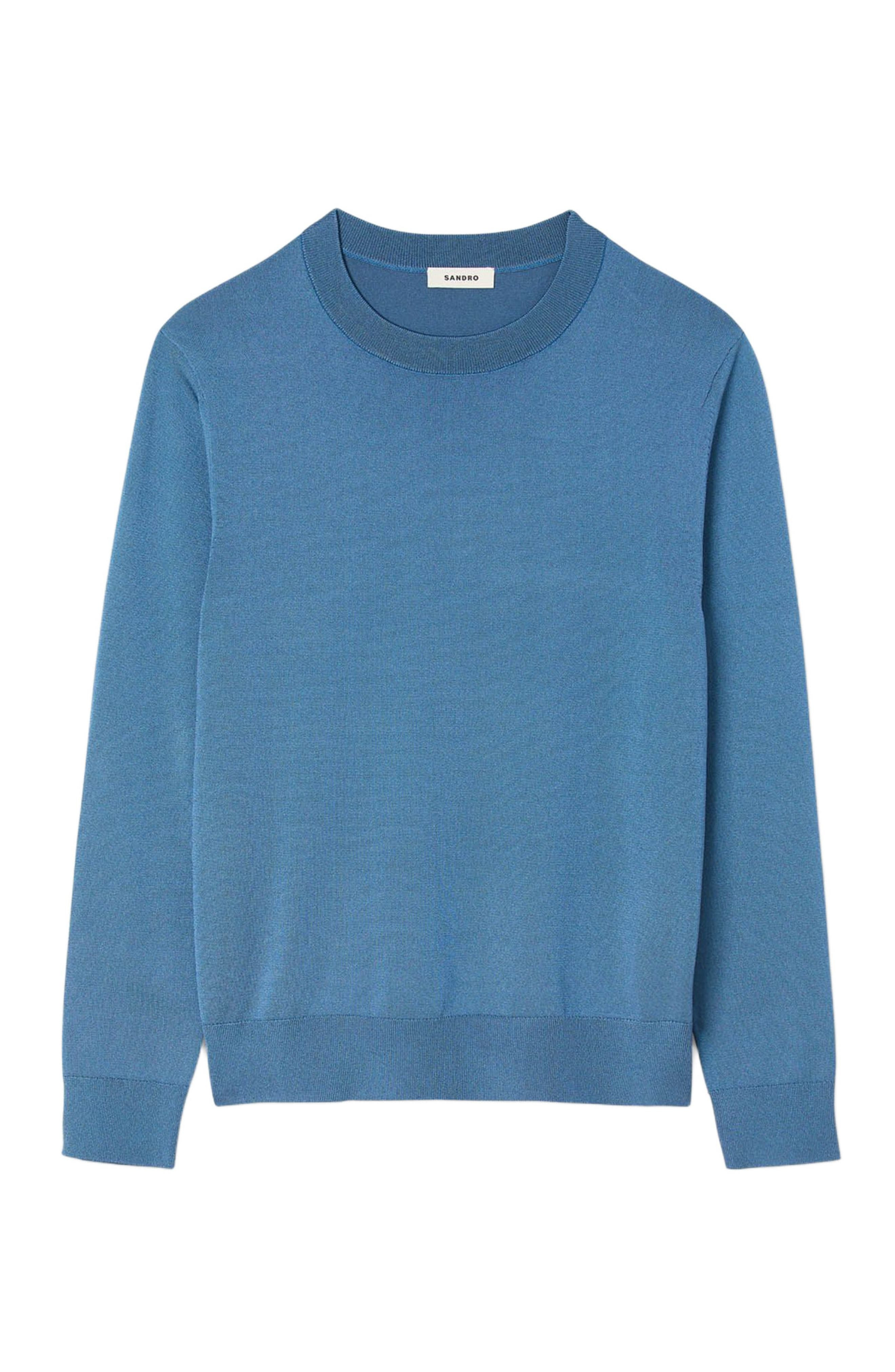 SANDRO Fine knit sweater in Blue Office at Nordstrom - 4