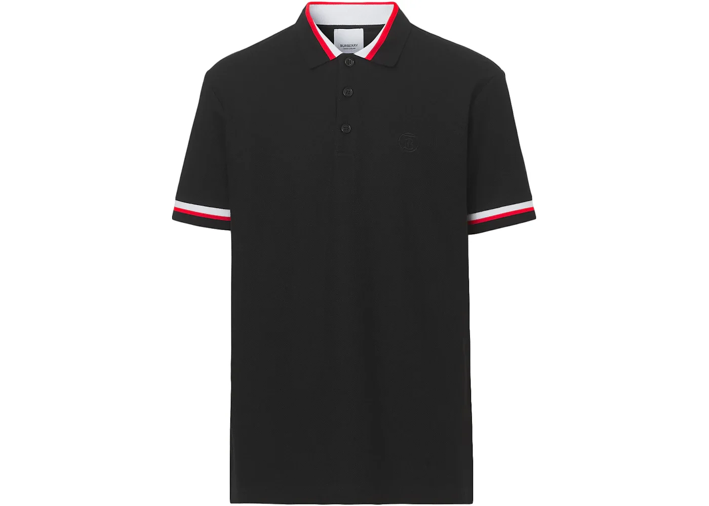 Burberry Monogram Motif Piqué Polo Black/Red/White - 1