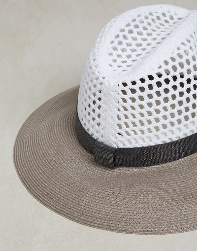 Brunello Cucinelli Net fedora with precious band outlook