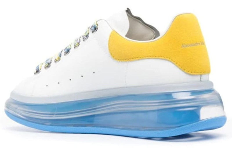 Alexander McQueen (WMNS) Alexander McQueen Clear Oversole Larry Sneakers 'White Blue Yellow' 612744WIA4G9324 outlook