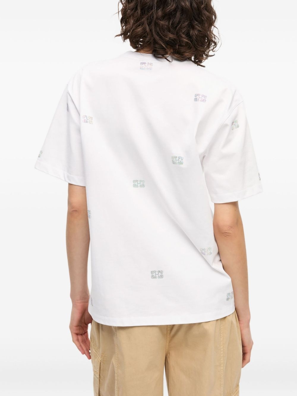 rhinestone-embellished cotton T-shirt - 4