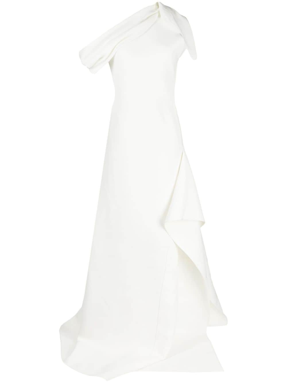 asymmetric off-shoulder gown - 1