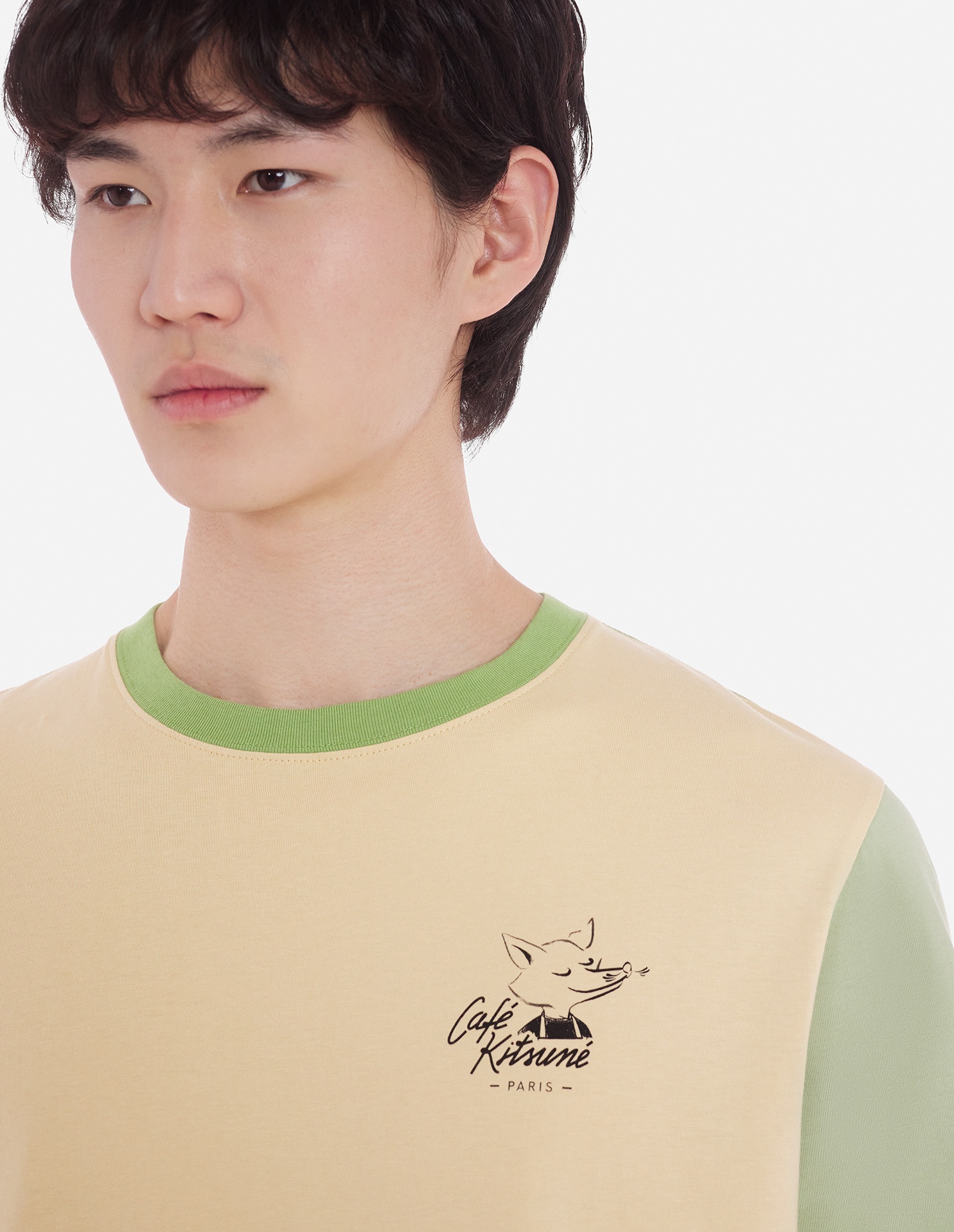 CAFE KITSUNE COLORBLOCK RELAX TEE-SHIRT - 7
