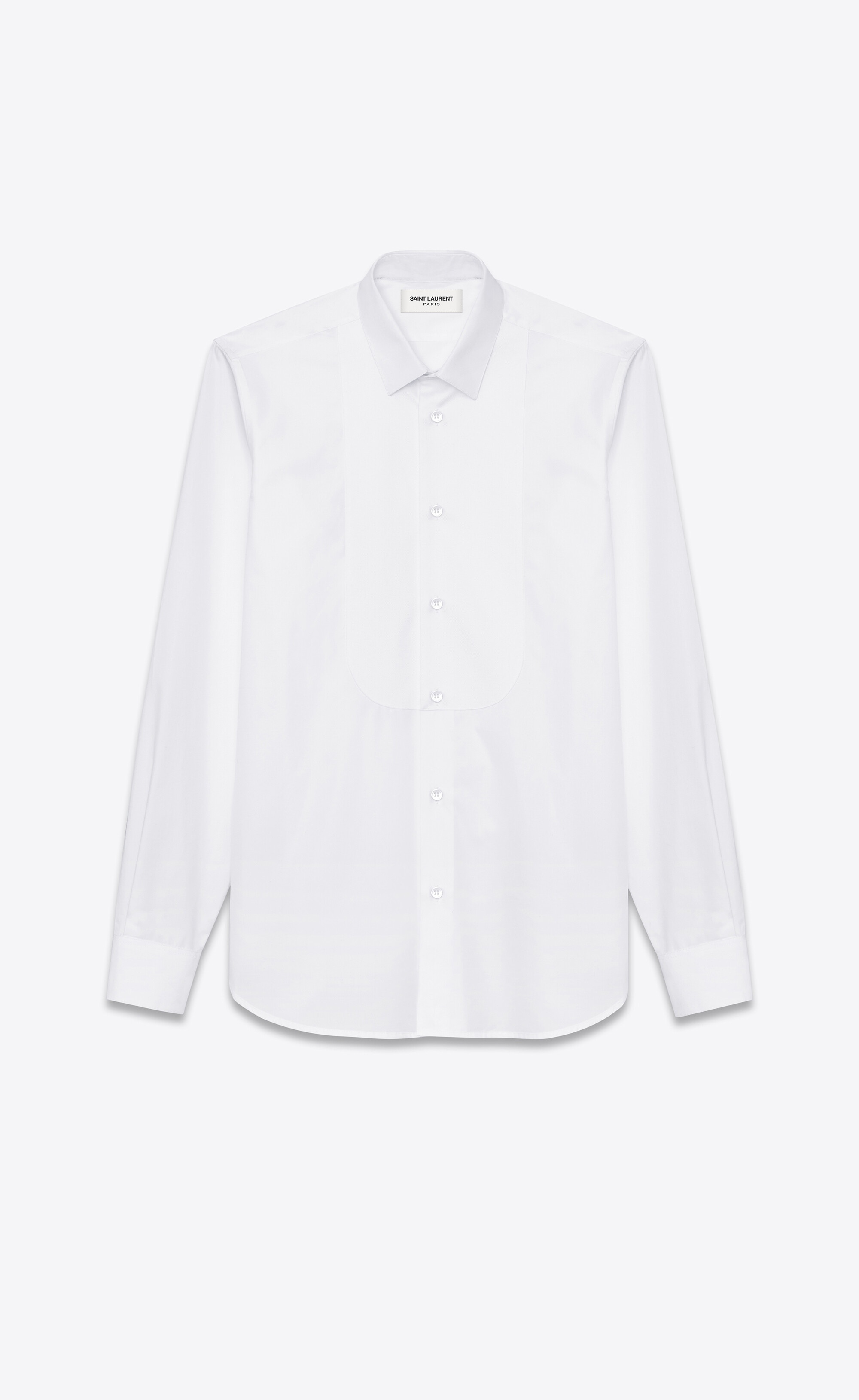 pique plastron yves collar shirt in cotton poplin - 1