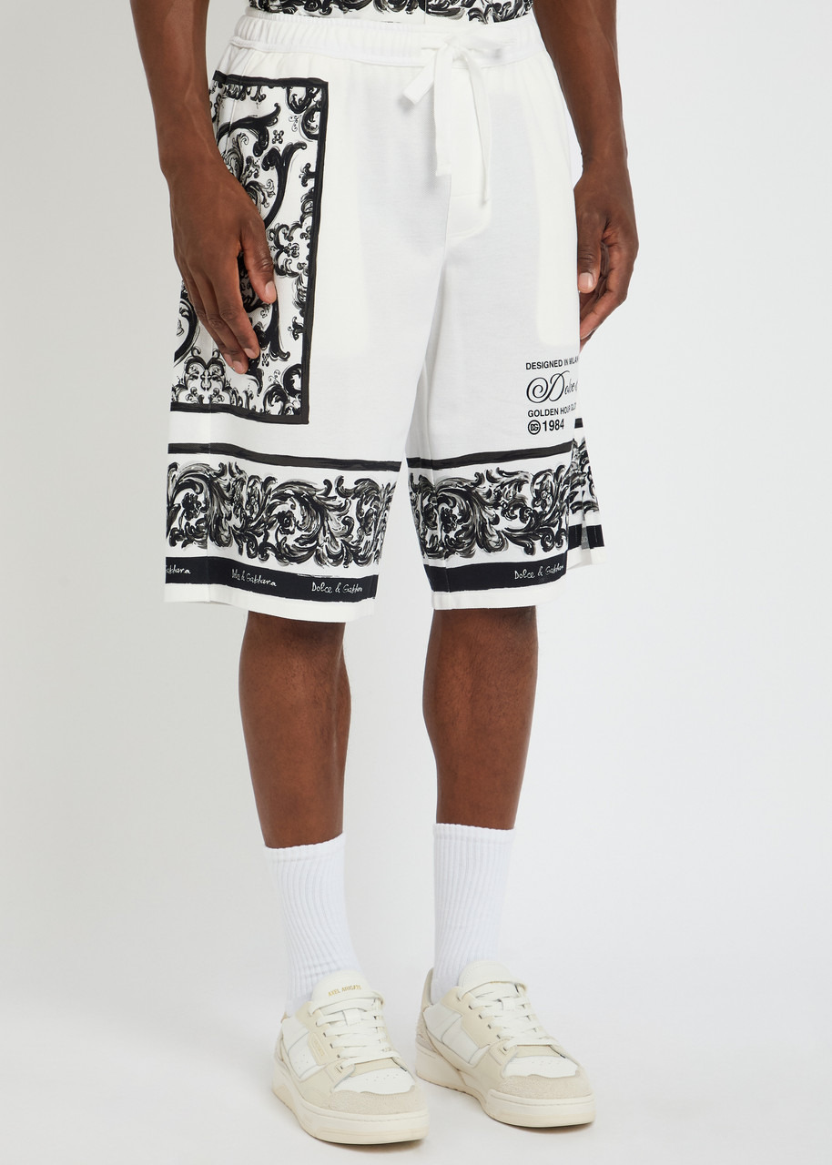Dolce & Gabbana Printed Piqué Cotton Shorts - 2