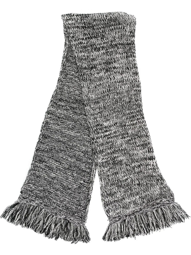 fringe-detail wool scarf 1