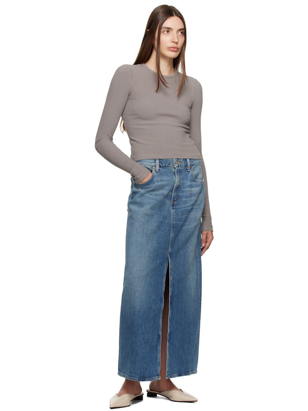 Blue Leif Denim Maxi Skirt - 4