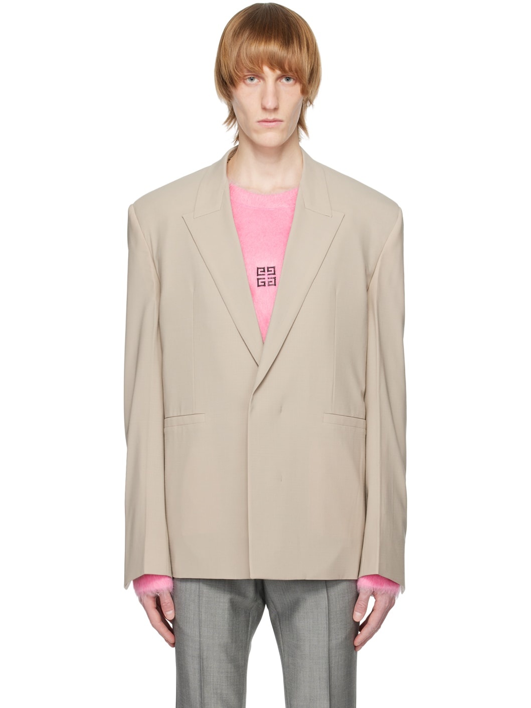 Gray Oversized Blazer - 1
