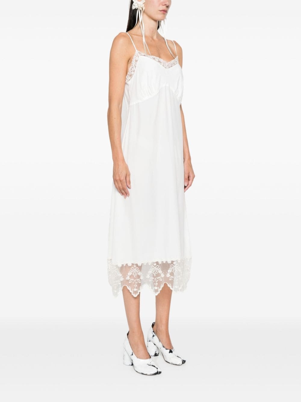 lace-trim midi dress - 3