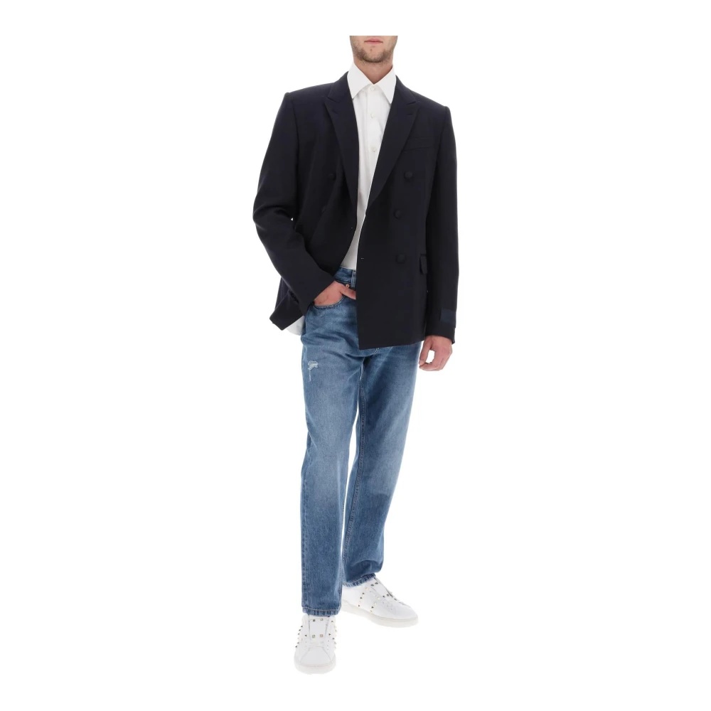 ジャケット Valentino Garavani Double-Breasted Jacket In Grain De P Double-breasted Grain De Poudre Wool Jacket for Man in